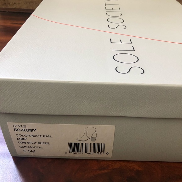 Sole Society Suede Army Color Booties - *NEW* - Picture 4 of 4